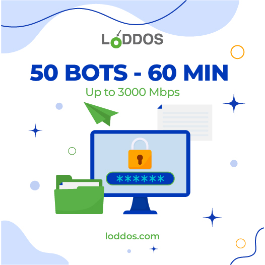 LoDDoS (50 bots - 60 mins - up to 3000 Mbps - Operator Support) Image